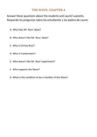 The wave: chapter 4