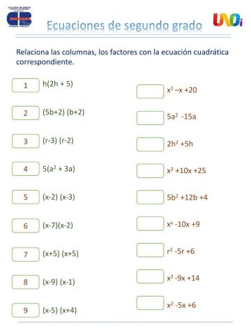 Ecuaciones cuadráticas