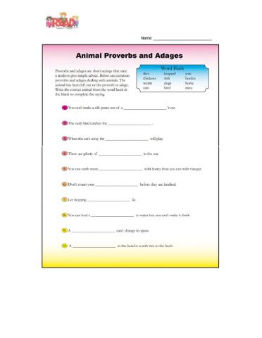 Animal Proverbs and Adages