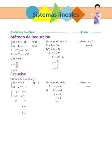 Sistema de dos ecuaciones con dos incógnitas