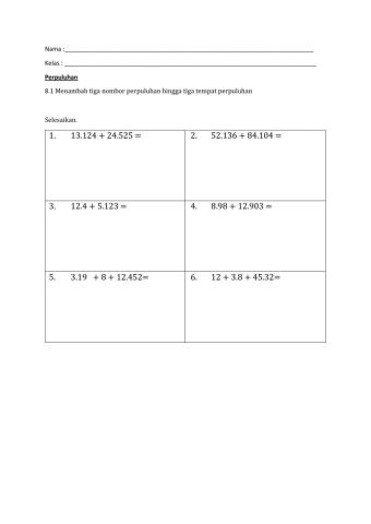 Penambahan Perpuluhan