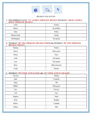 BESARAN DAN SATUAN KELAS 7 SESI 1