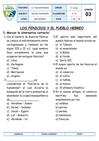 Los fenicios y el pueblo hebreo