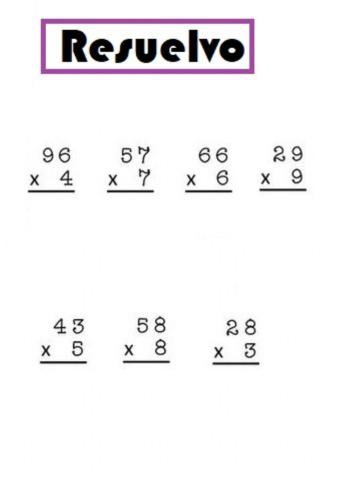 Cuentas de multiplicar