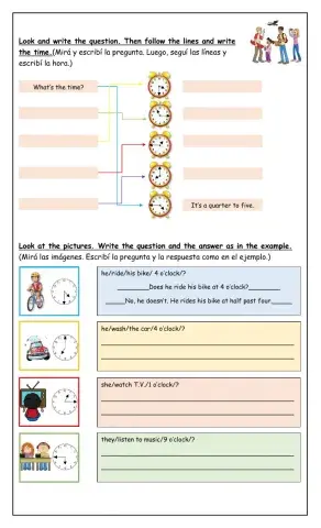 Present Simple + The time - EXTRA 4th