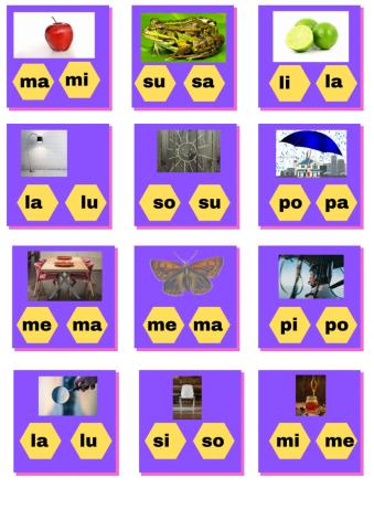 Selecciona la silaba inicial de la imagen