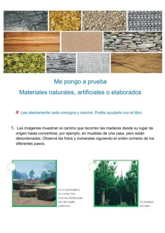 Materiales naturales, artificiales y elaborados