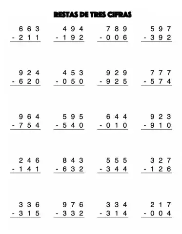 Restes de tres xifres sense portar