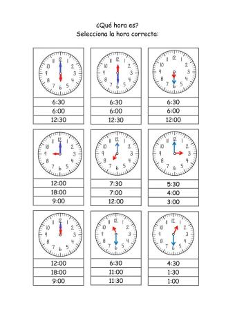 ¿Qué hora es (analógico)?