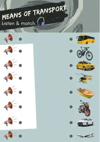 Means of transport - listen and match