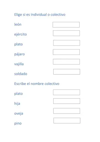 Nombres individuales y colectivos