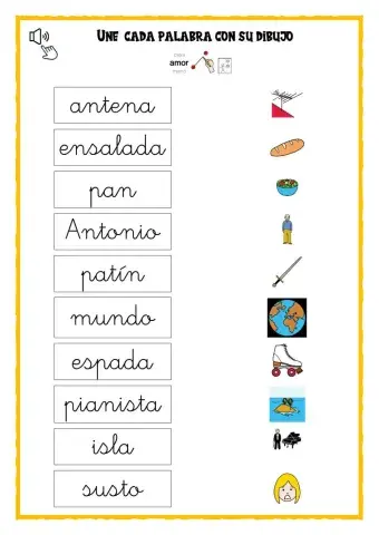 Unir palabra y dibujo