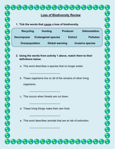 Loss of Biodiversity Review