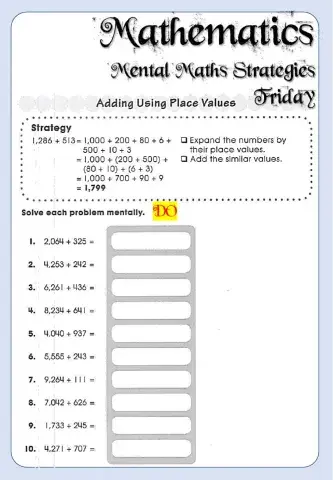 Week 16 - Friday - Mental Maths Strategy