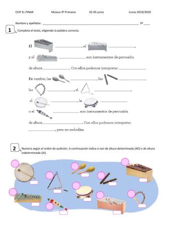 Los instrumentos de percusión