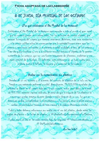 Día Mundial de los Océanos (Adaptación)