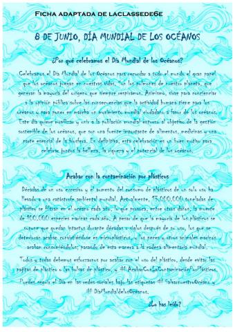 Día Mundial de los Océanos (Adaptación)