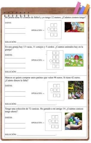 Problemas de sumar y restar sin llevadas II