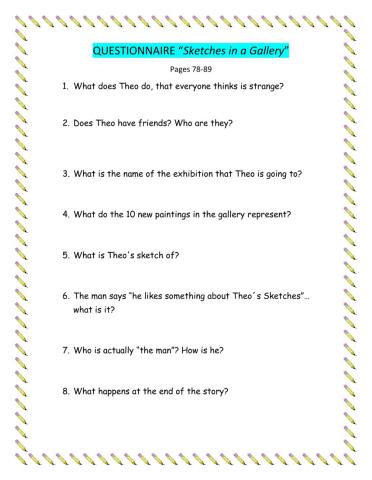 Questionnaire -Sketches in a Gallery-