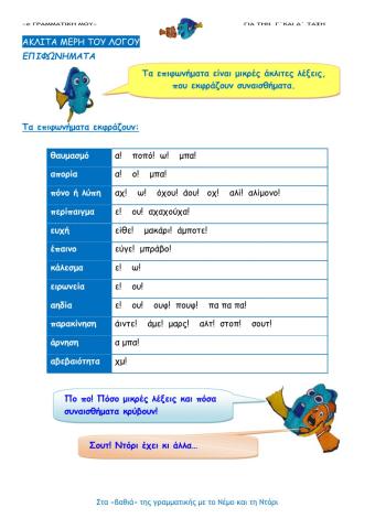 Επιφωνήματα (e- Γραμματική μου Γ και Δ τάξη)