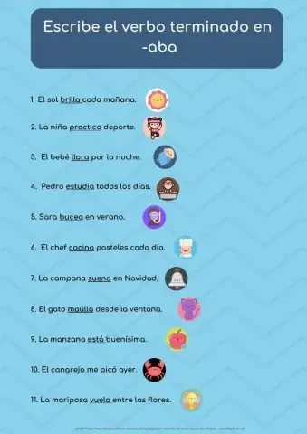 Verbos terminados en -aba