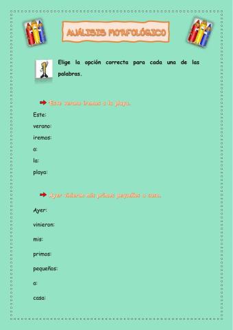 Análisis morfológico de frases