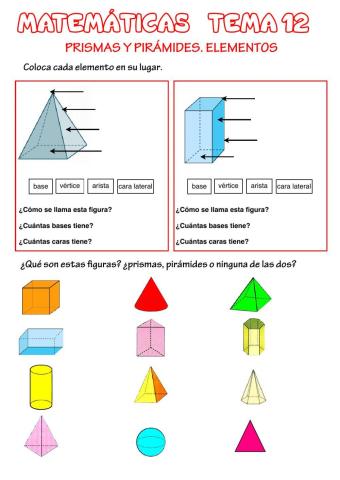 Figuras geométricas. prismas y pirámides
