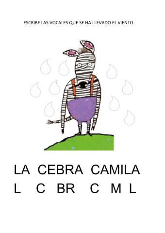 La cebra Camila (vocales)