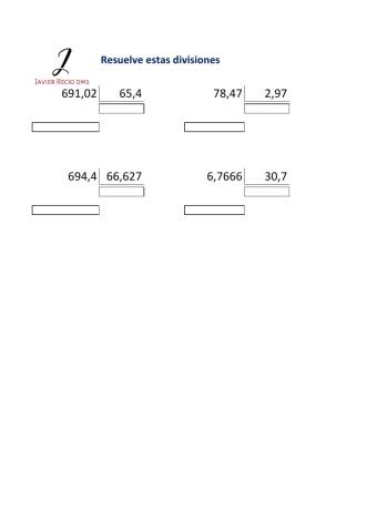 Divisiones con decimales J8
