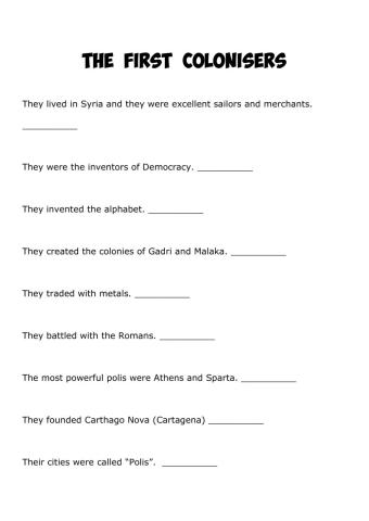 The first colonisers