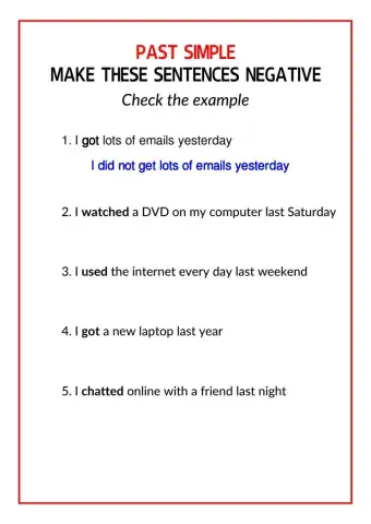 Past simple negative form