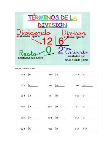 Divisiones exactas encillas