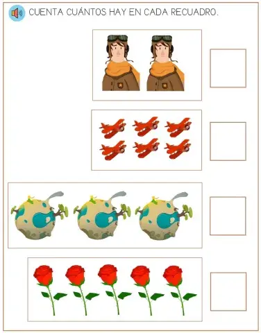 Cuenta cuantos hay en cada recuadro