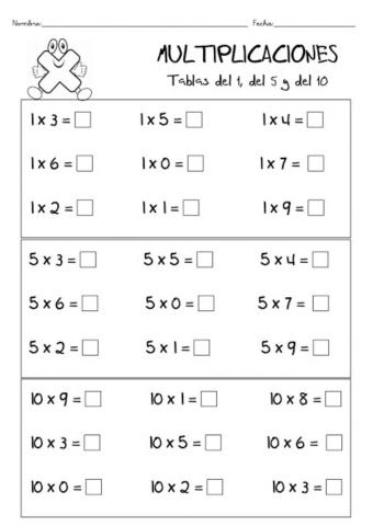 Tablas de multiplicar