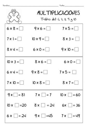 Tablas de multiplicar