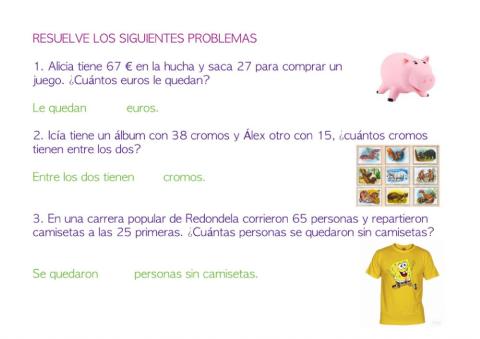 Problemas matemáticos 1º