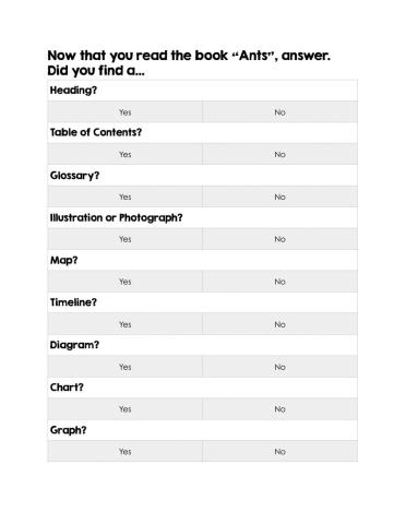 Text Features - Ants