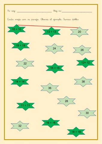 OAOA Cada oveja con su pareja. Sumas dobles 3
