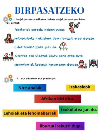 Subjektua eta predikatua