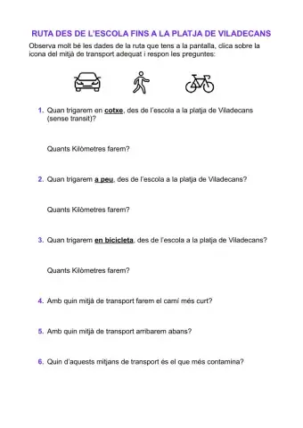 Ruta des de l'escola fins a la platja