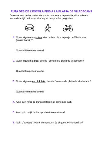 Ruta des de l'escola fins a la platja