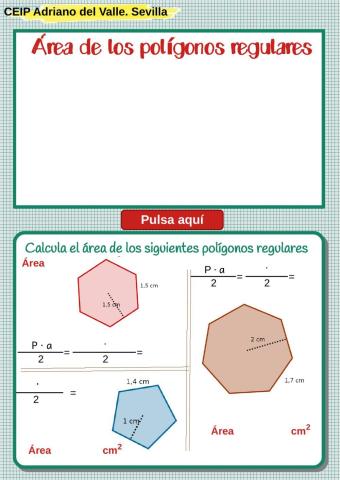 Área polígonos regulares