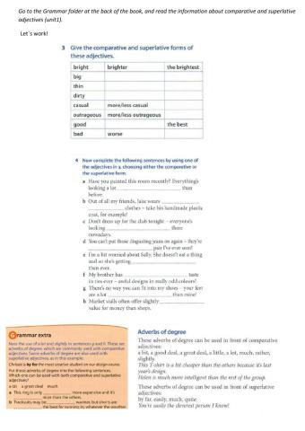 Comparative and superlative adjectives