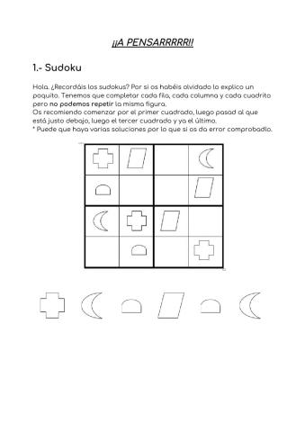 Sudoku + enigma + percepción