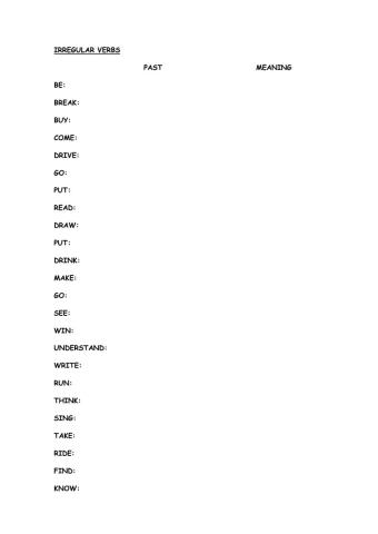 Irregular verbs