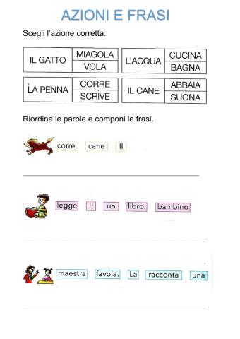 Azioni e frasi