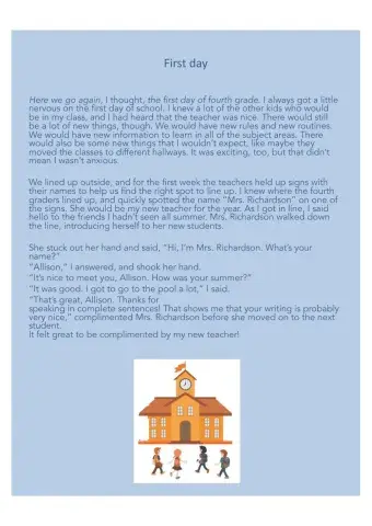 Comprehensive Reading : First Day