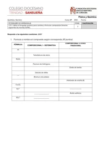 Prueba formulación inorgánica