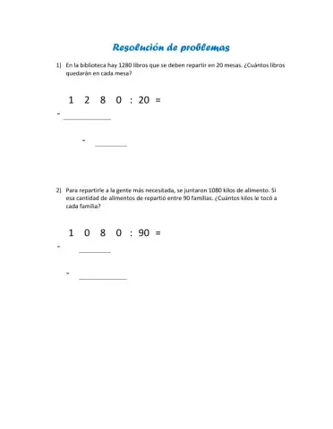 Resolución de problemas de división