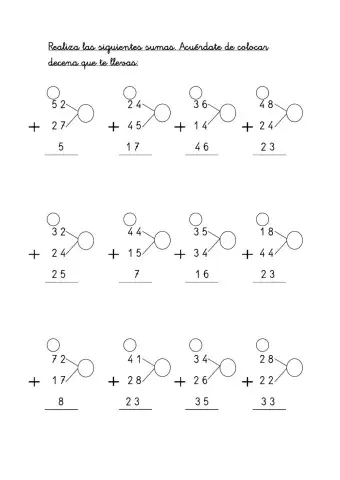 Sumas con llevadas 1º